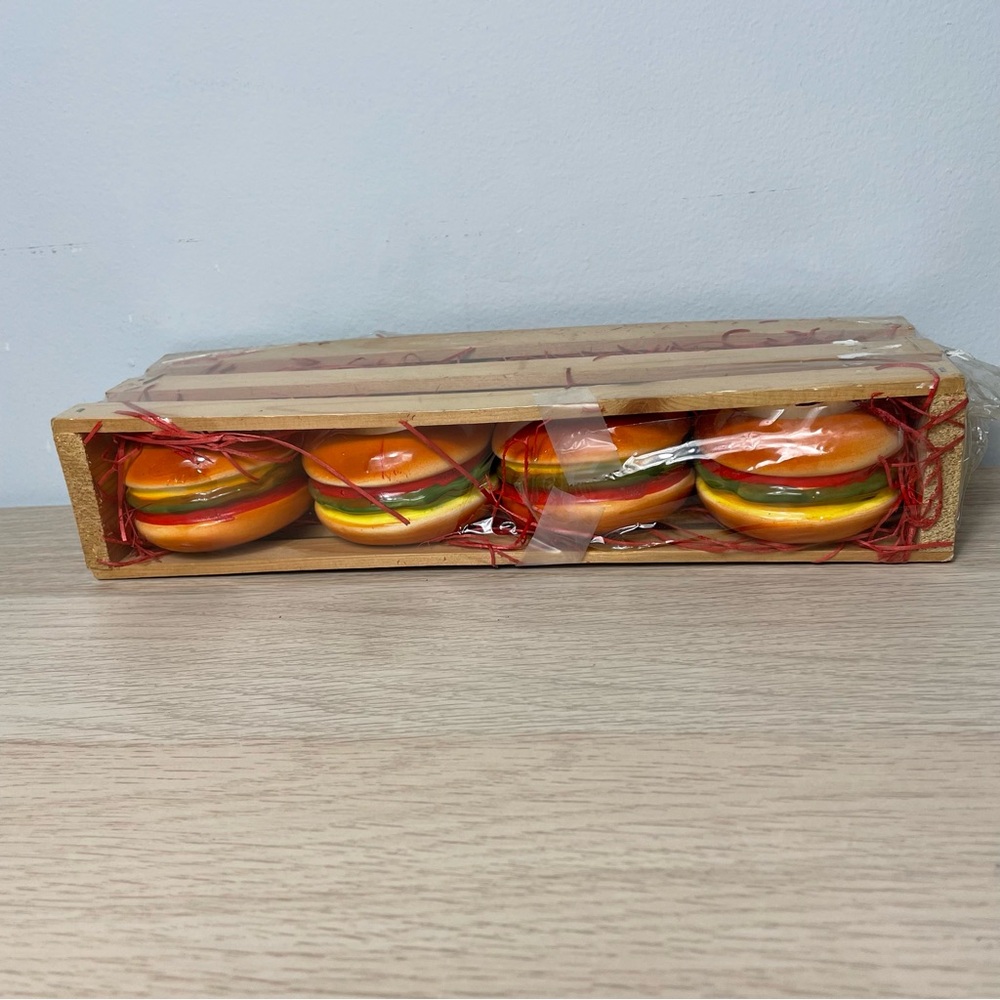 Colorful Burger Napkin Ring 4pc Set